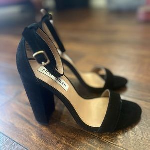 Black Suede Steve Madden Carrson Block Heels